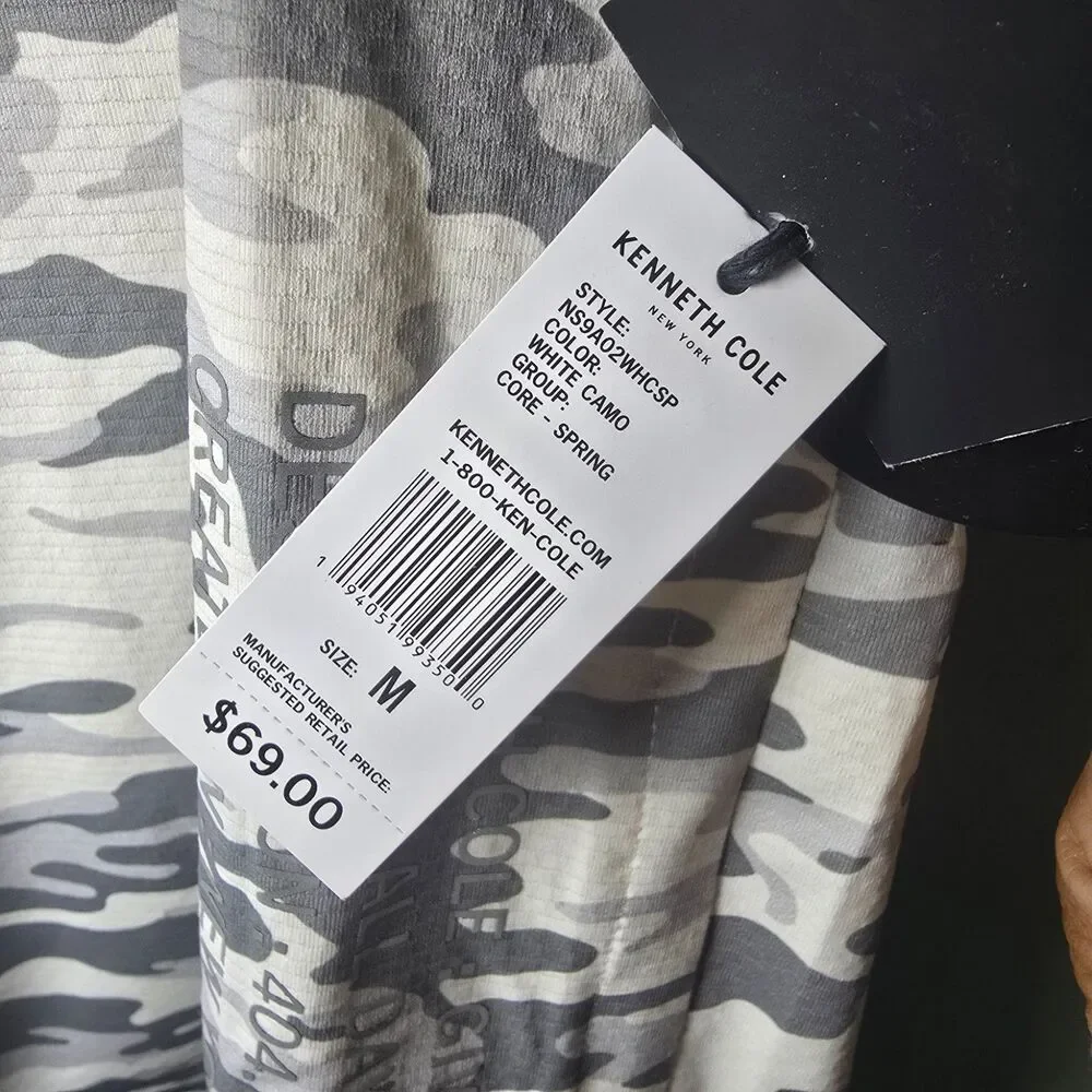 Kenneth Cole Active White Camo Tech Jogger Shorts Men's M NWT
